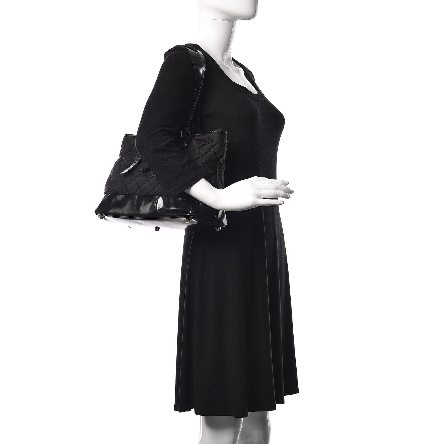 Burberry Nylon Quilted Tote Black 2 of 16