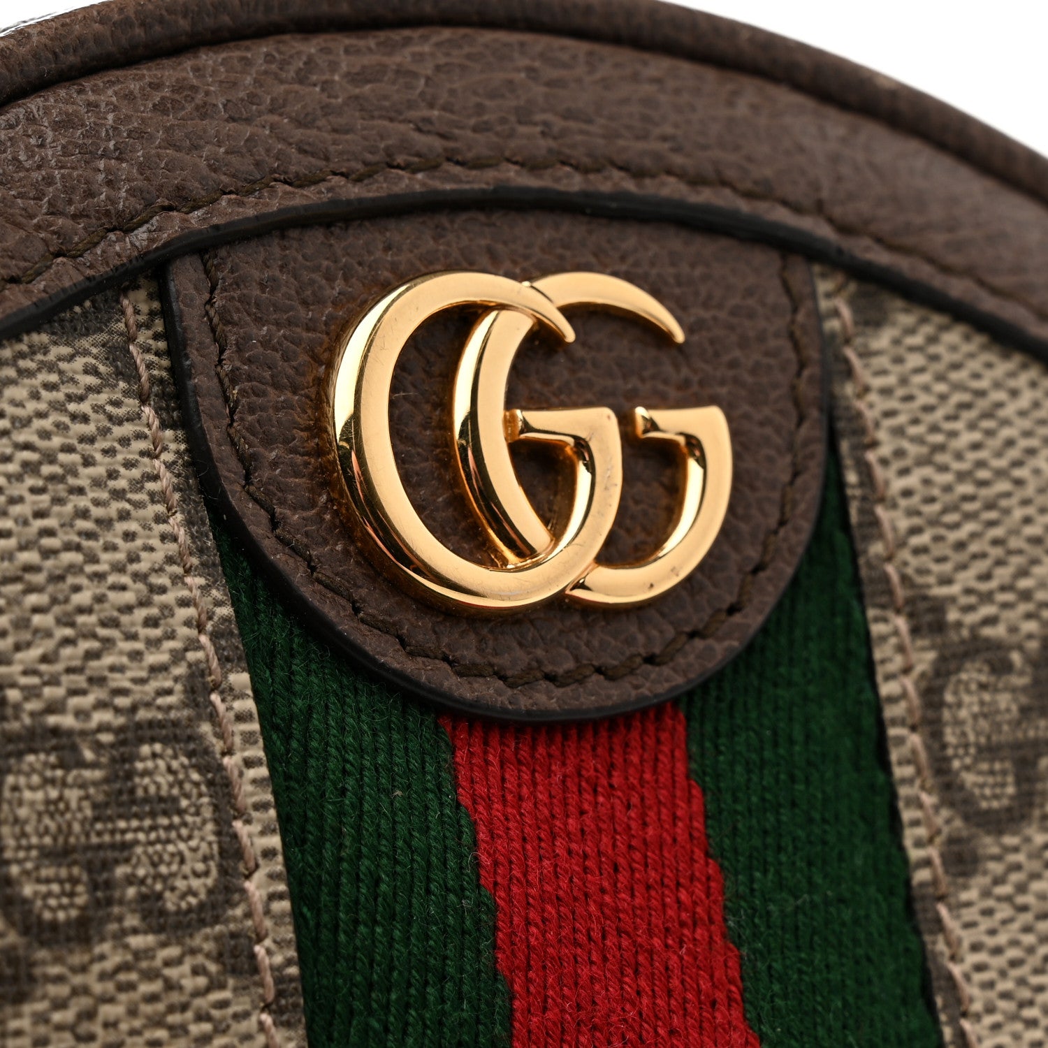 Gucci GG Supreme Monogram Web Ophidia Circle Wristlet Beige New Acero 8 of 10