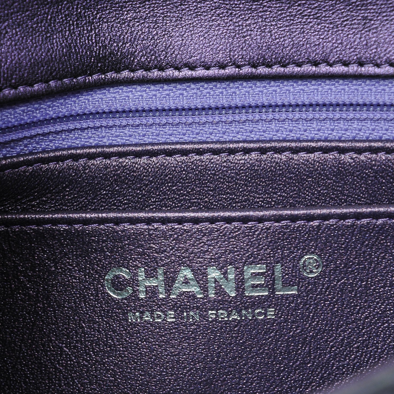 Chanel Metallic Lambskin Quilted Mini Rectangular Flap Purple 6 of 8