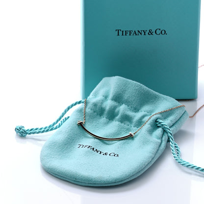Tiffany 18K Rose Gold Small T Smile Pendant Necklace 6 of 6