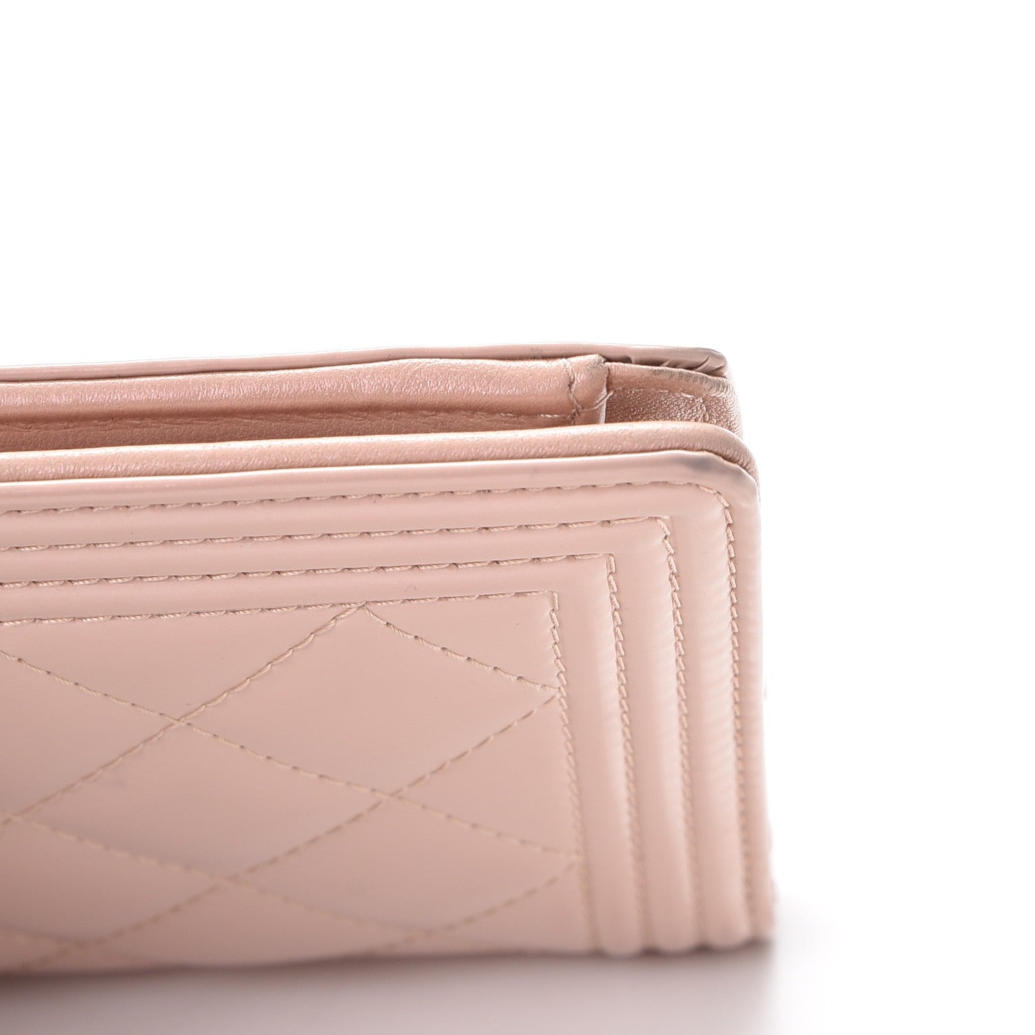 Chanel Iridescent Calfskin Quilted Boy Yen Wallet Light Pink 10 of 11