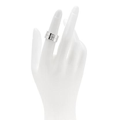 Tiffany Sterling Silver Diamond Wide Locks Band Ring 49 5 2 of 4
