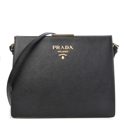 Prada Saffiano City Calf Light Frame Bag Nero Black 1 of 6