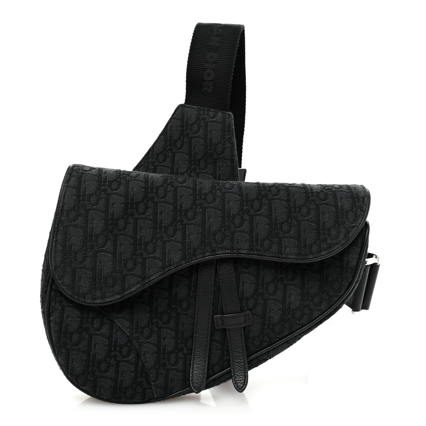 Oblique Mens Saddle Bag Black Blue