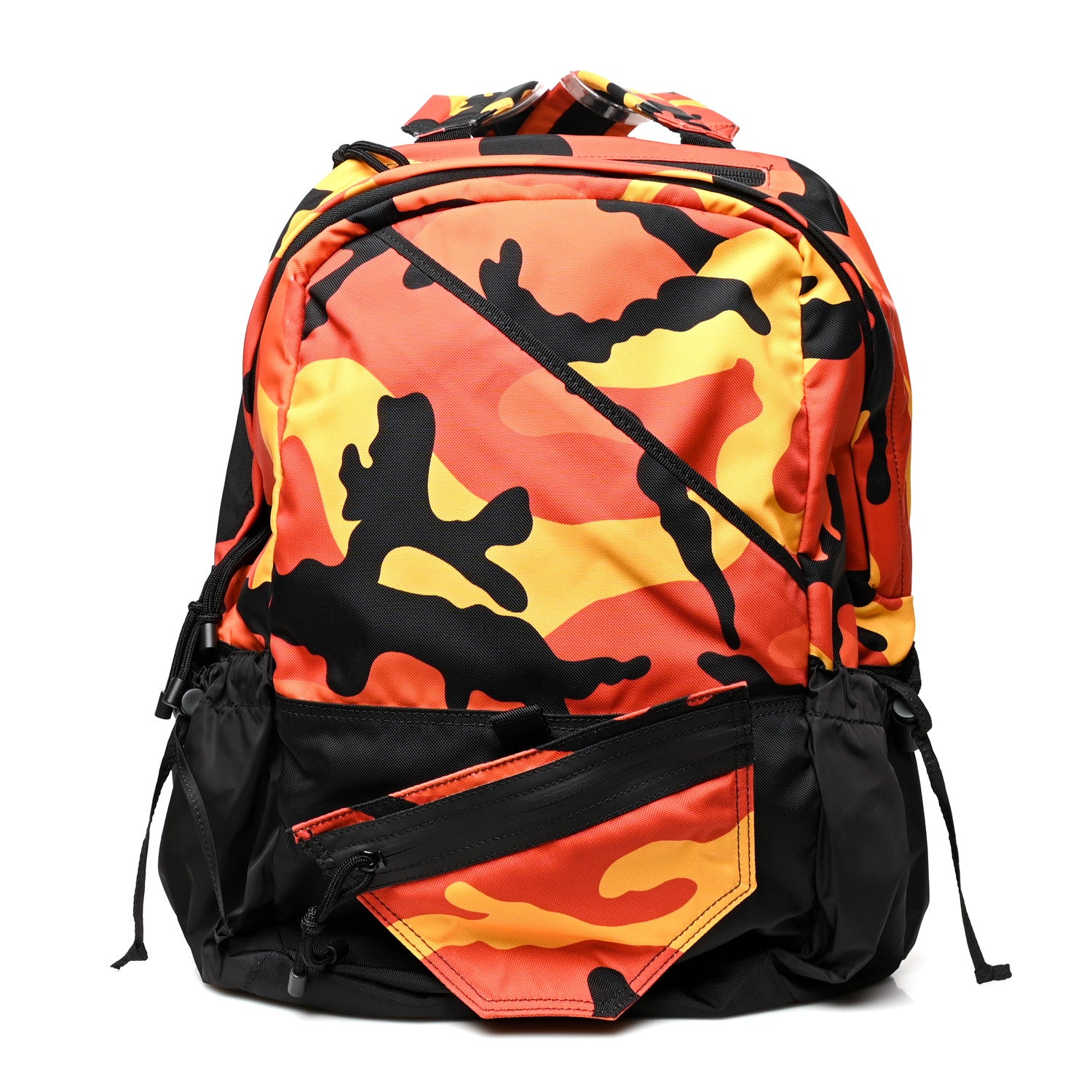 Valentino Garavani Nylon Camouflage Print Backpack Orange Yellow Black 1 of 10