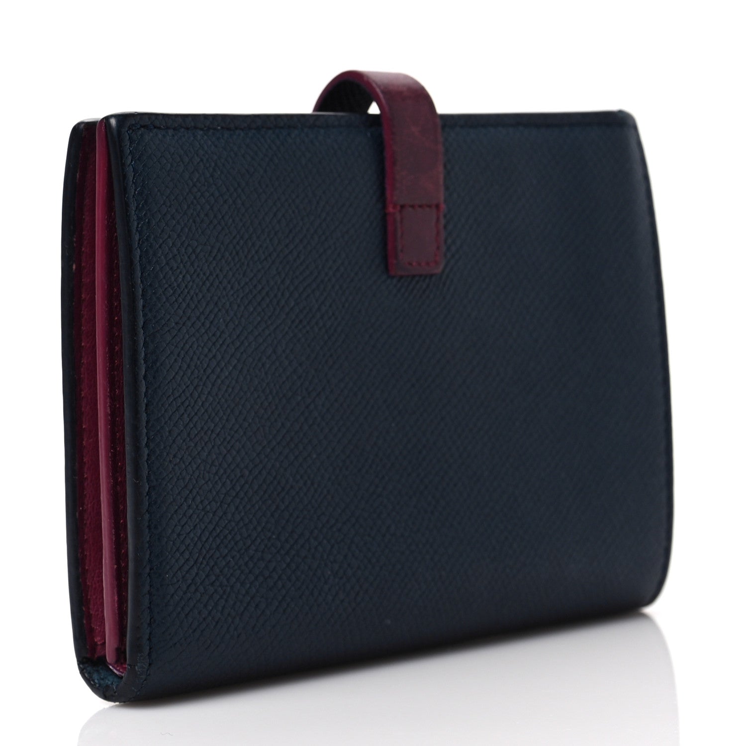 Celine Grained Calfskin Medium Multifunction Strap Wallet Steel Blue 3 of 10