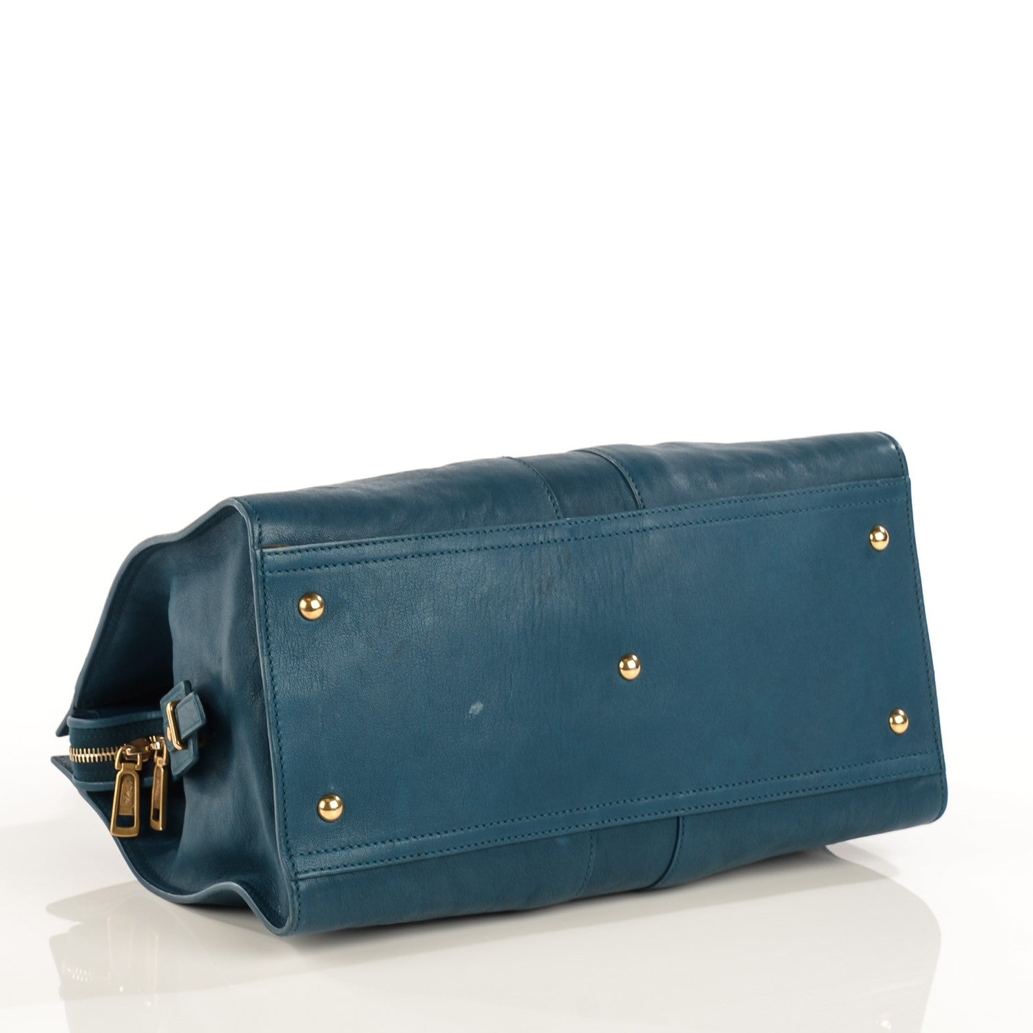 Saint Laurent Sheepskin Medium Cabas ChYc Peacock Blue 4 of 8
