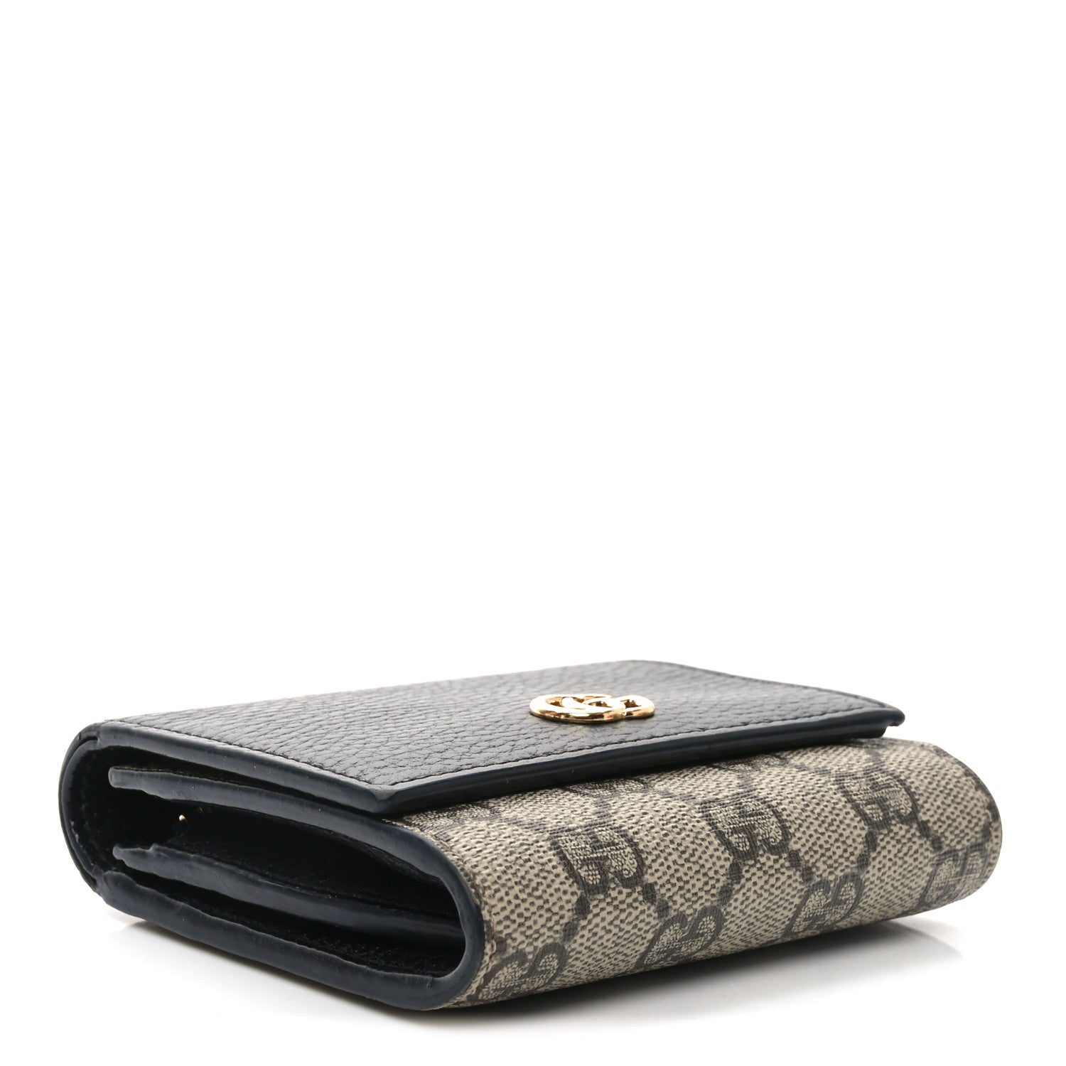 Gucci Dollar Calfskin GG Supreme Monogram Medium GG Marmont Wallet Black Beige Ebony 4 of 6