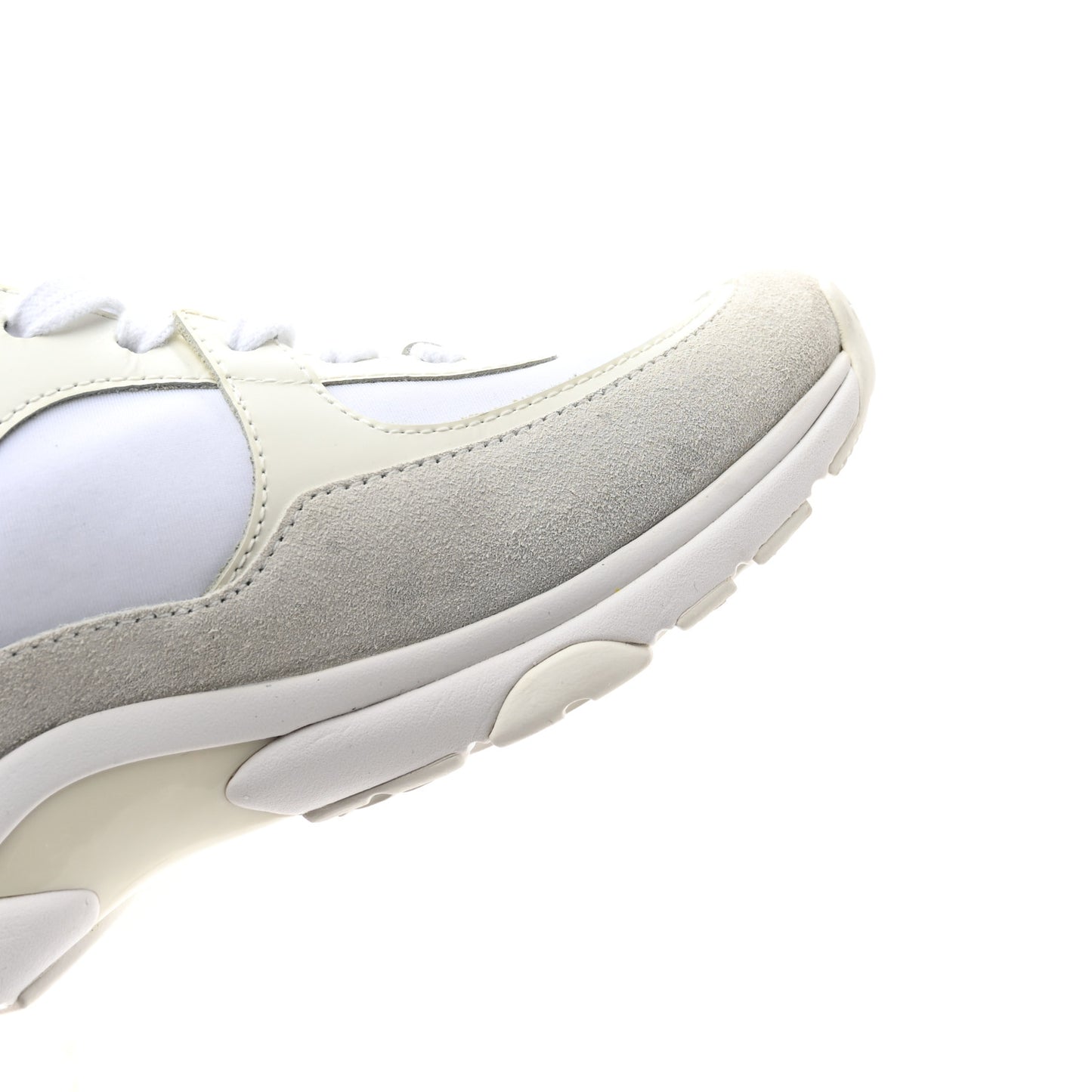 Suede Calfskin Fabric CC Sneakers 36 White