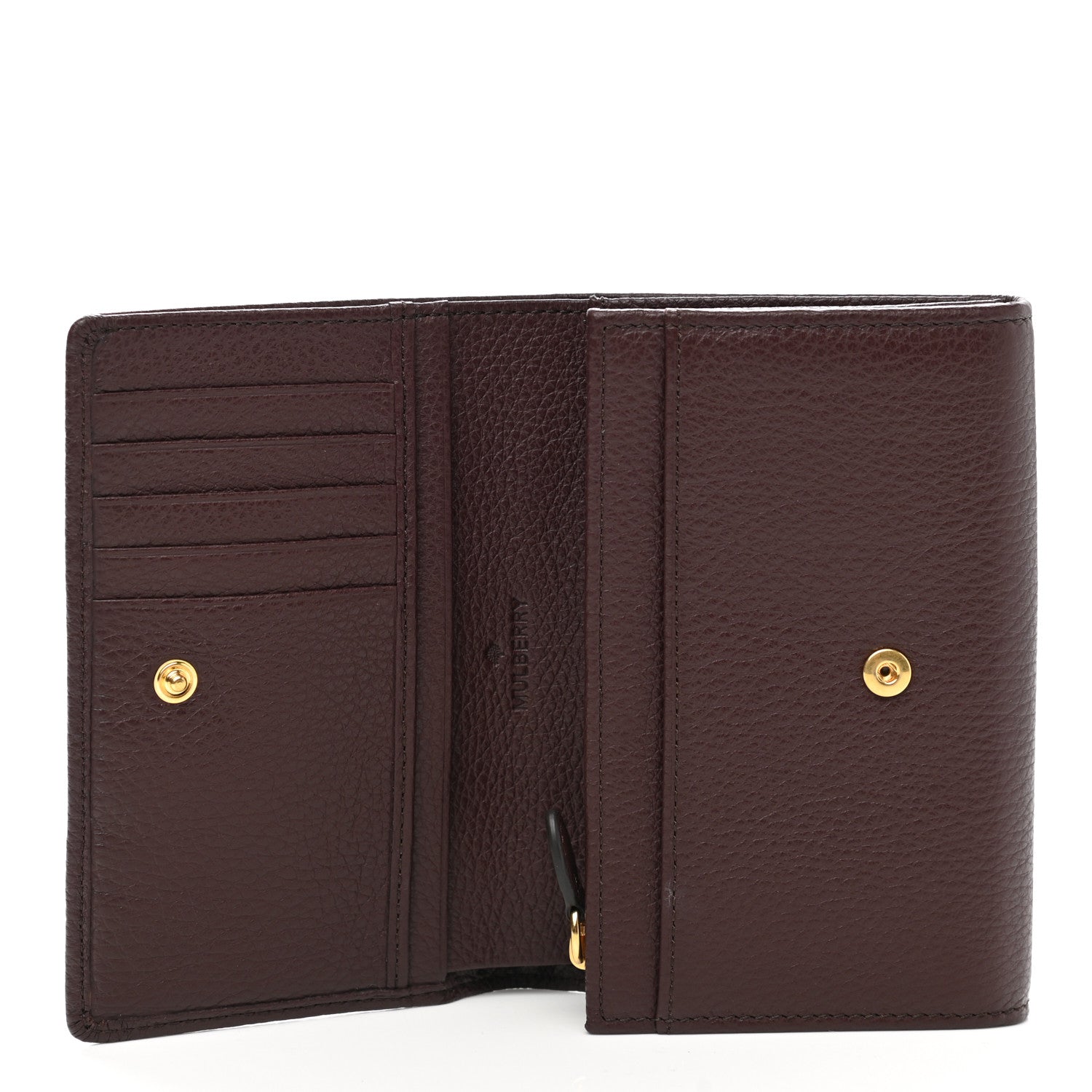 Mulberry Small Classic Grain Medium Plaque French Purse Wallet Oxblood 5 of 8