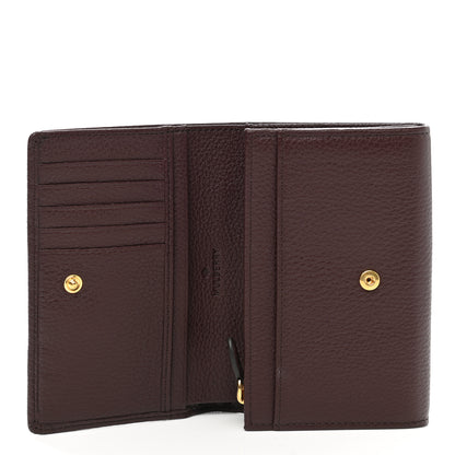 Mulberry Small Classic Grain Medium Plaque French Purse Wallet Oxblood 5 of 8
