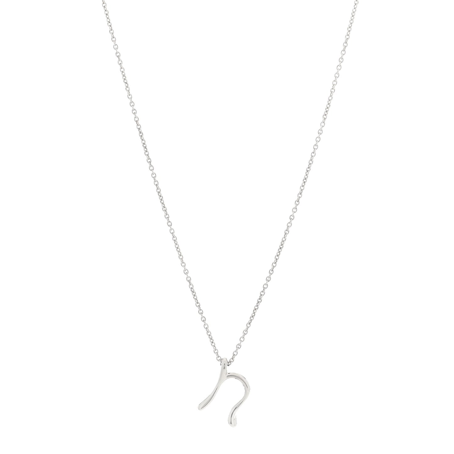 Sterling Silver Elsa Peretti Letter N Pendant Necklace
