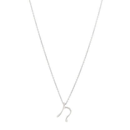 Tiffany Sterling Silver Elsa Peretti Letter N Pendant Necklace 1 of 4