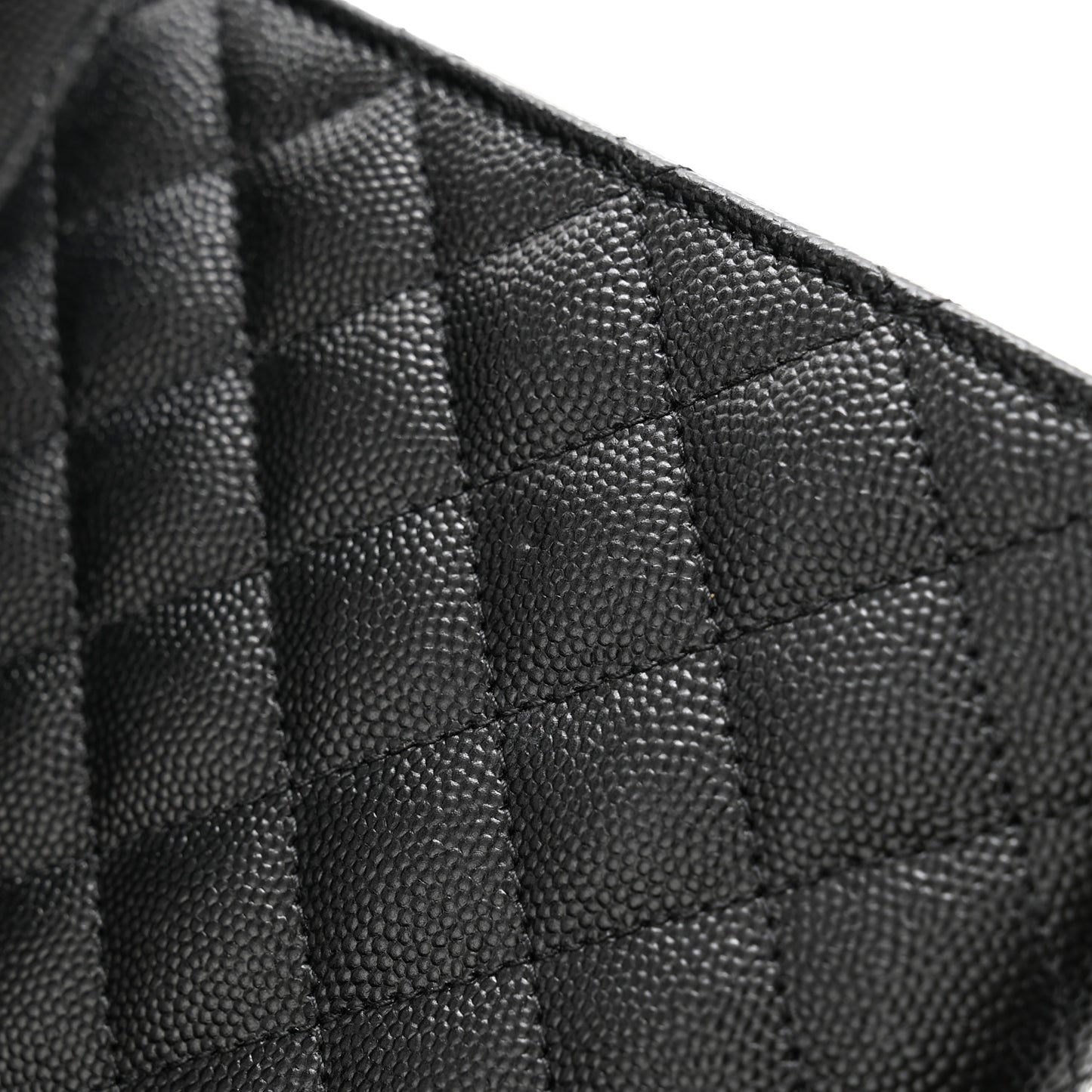 Grain De Poudre Textured Mixed Matelasse Triquilt Monogram Clutch Black