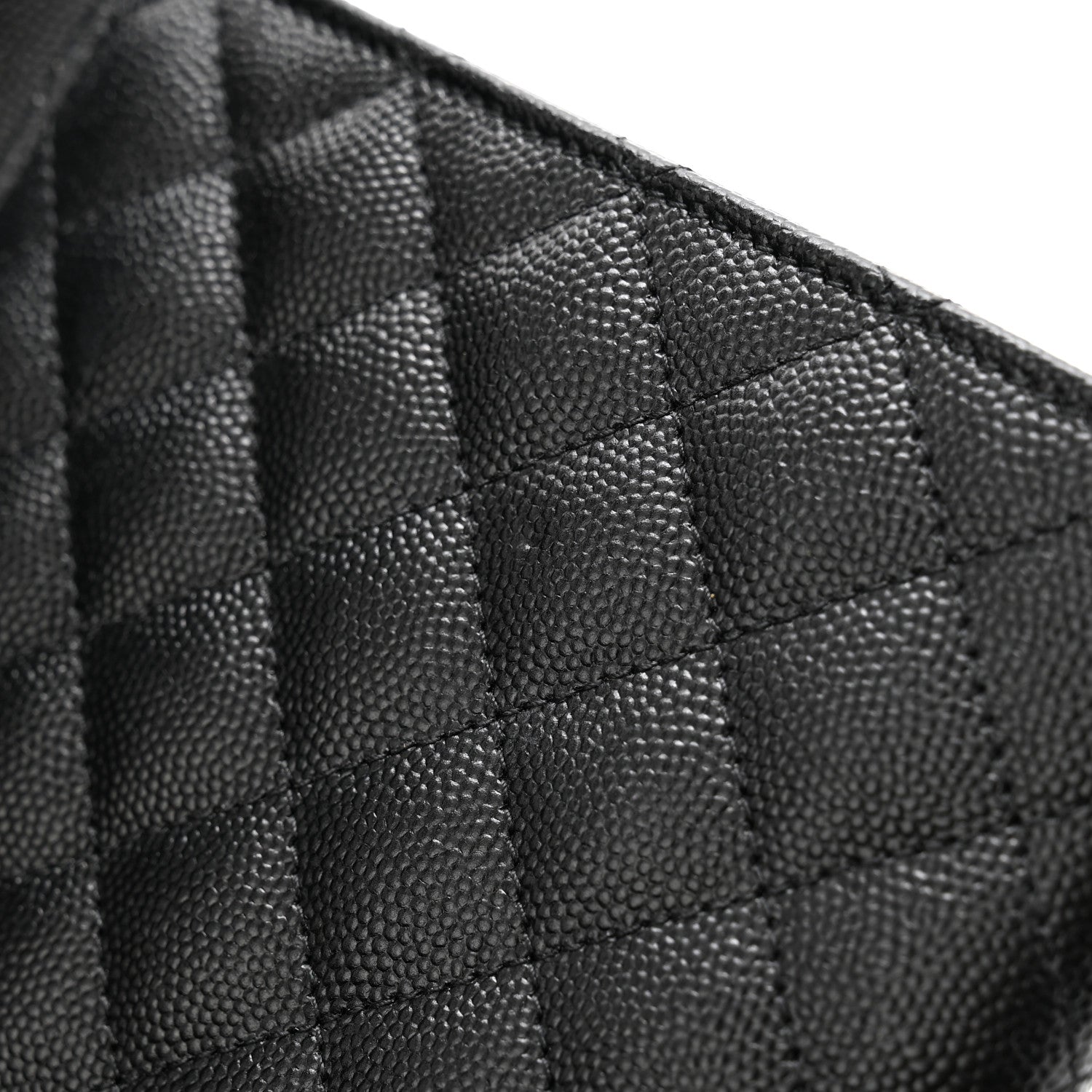 Saint Laurent Grain De Poudre Textured Mixed Matelasse Triquilt Monogram Clutch Black 9 of 10