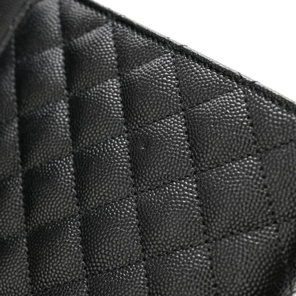 Saint Laurent Grain De Poudre Textured Mixed Matelasse Triquilt Monogram Clutch Black 9 of 10