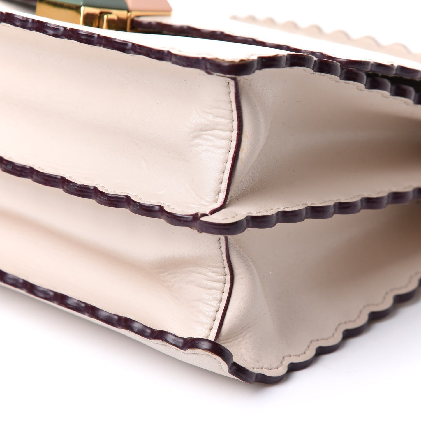 Vitello Liberty Scalloped Studded Small Kan I Shoulder Bag Camelia