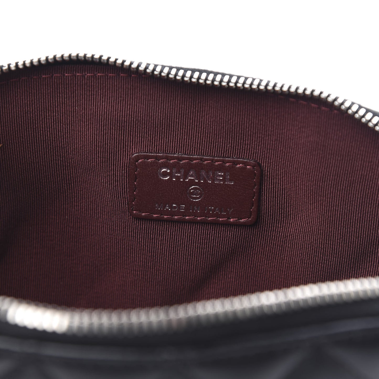 Lambskin Quilted Cosmetic Case Black