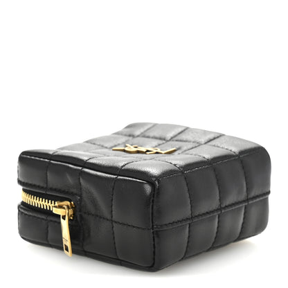 Saint Laurent Lambskin Quilted Mini Square Pouch Black 4 of 8
