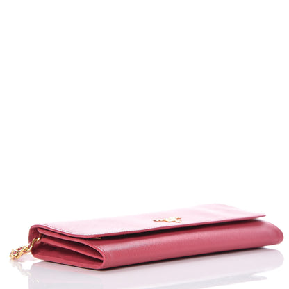 Prada Saffiano Metal Oro Chain Wallet Peonia 4 of 11