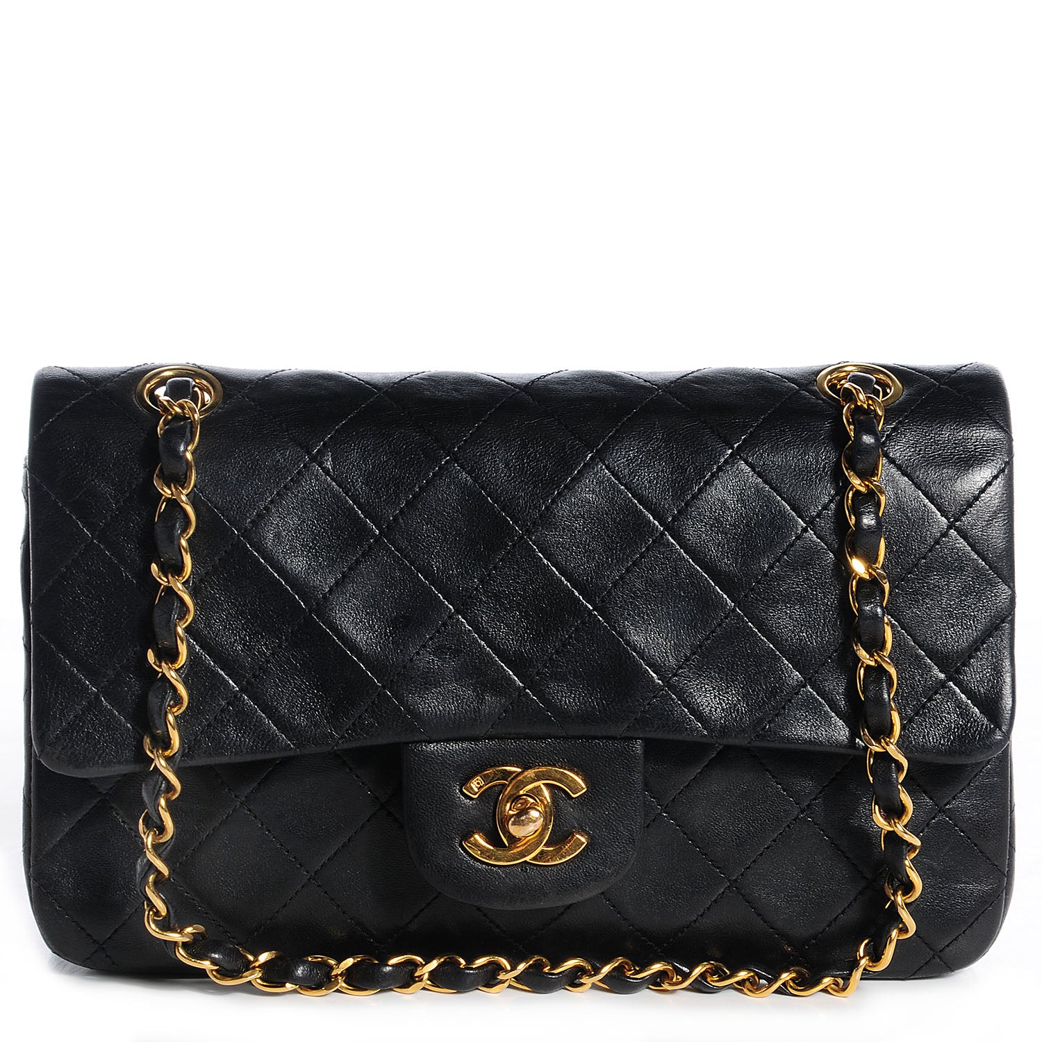 Chanel Lambskin Quilted Small Double Flap Black 1 of 9