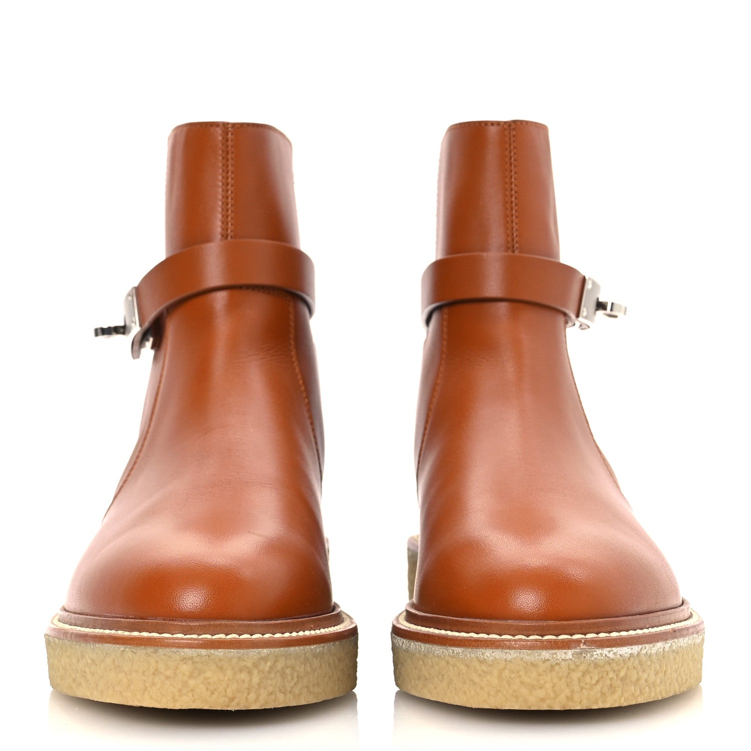 Hermes Heritage Calfskin Follow Ankle Boots 37.5 Naturel 3 of 14