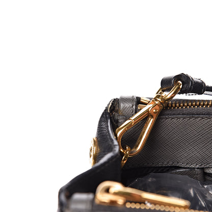 Prada Saffiano Lux Bi-Color Medium Tote Mercurio Black 21 of 21