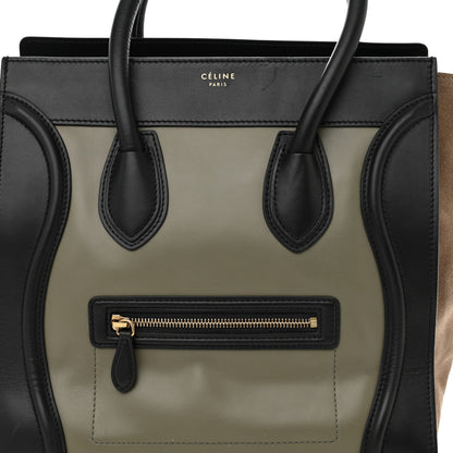 Celine Satin Calfskin Suede Micro Tri-Color Luggage Almond 8 of 13