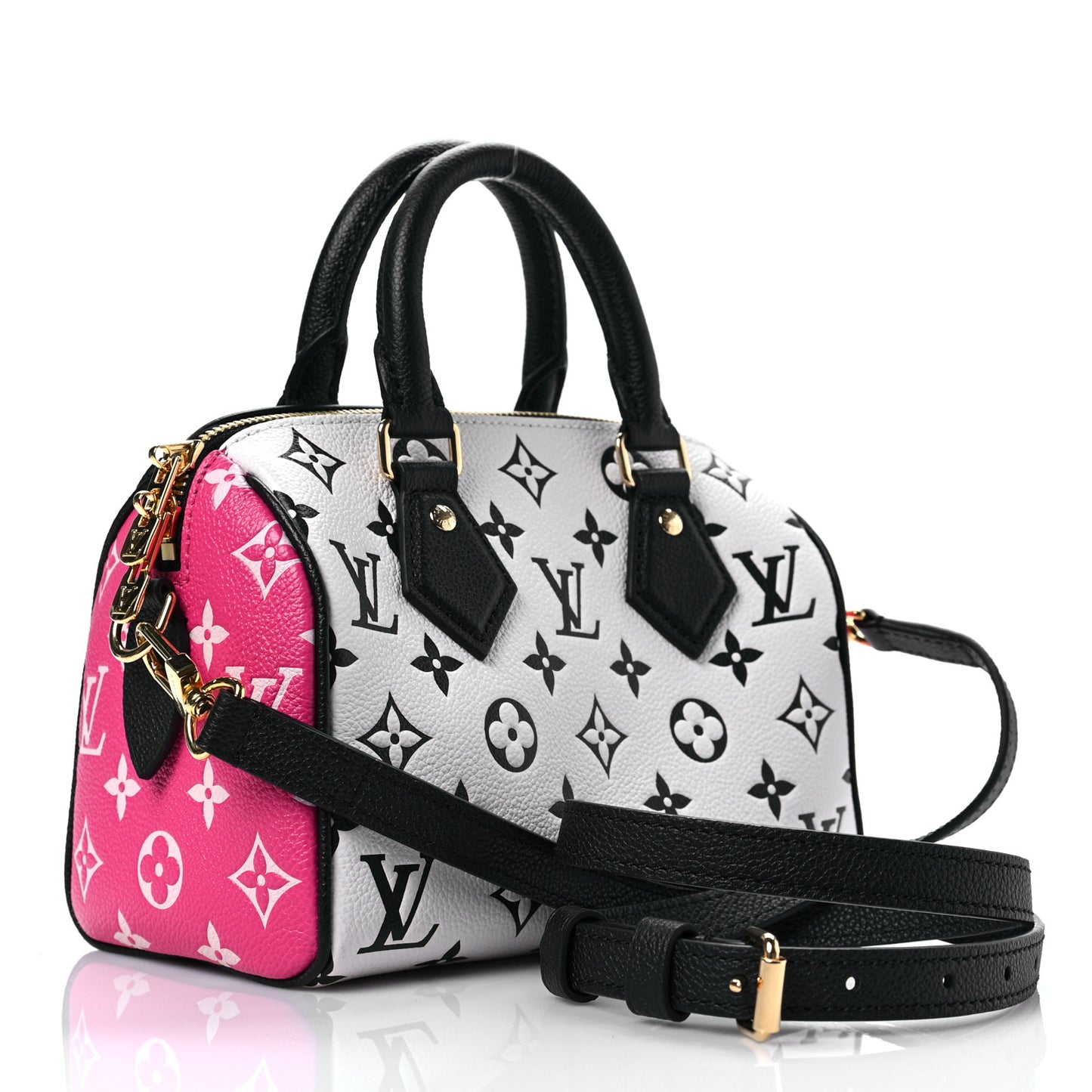 Empreinte Monogram Spring in the City Speedy Bandouliere 20 Black White Pink