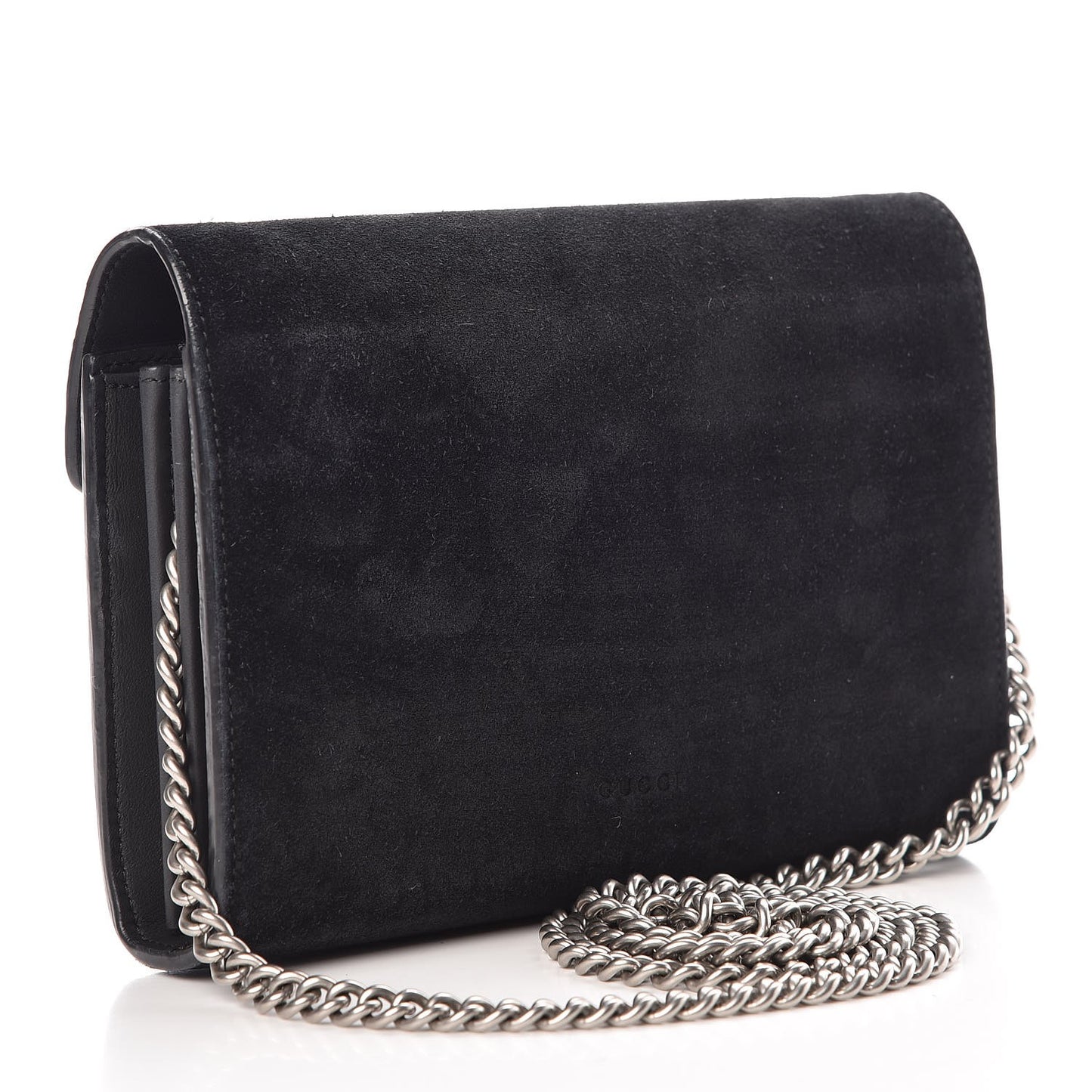 Suede Mini Dionysus Chain Wallet Black