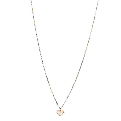 Van Cleef & Arpels 18K Yellow Gold Mother of Pearl Sweet Alhambra Heart Pendant Necklace 1 of 6