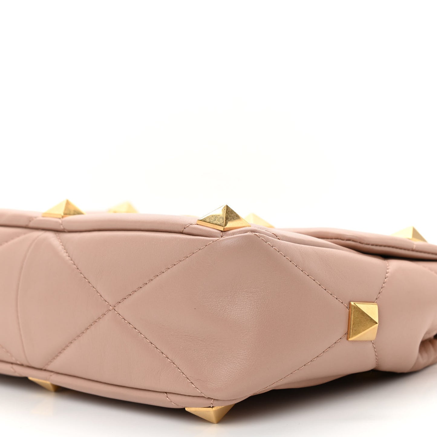 Nappa Large Roman Stud Shoulder Bag Rose Cannelle