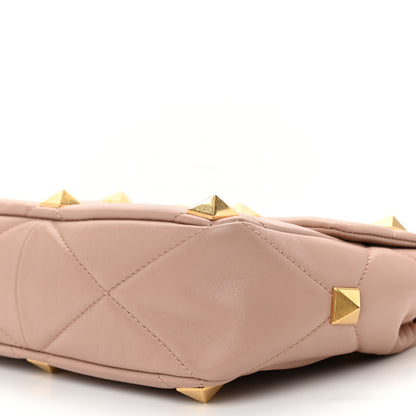 Valentino Garavani Nappa Large Roman Stud Shoulder Bag Rose Cannelle 7 of 7
