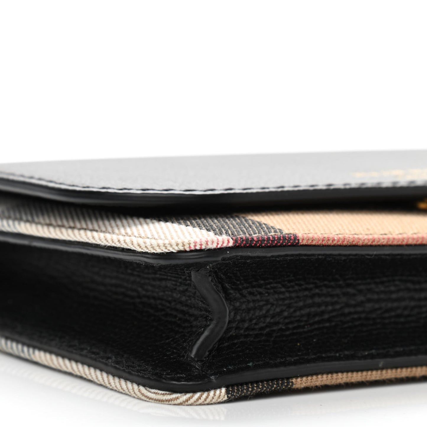 Derby Calfskin House Check Wallet On Chain Black