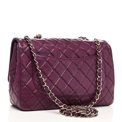 Chanel Lambskin Quilted Jumbo Single Flap Purple 3 of 9