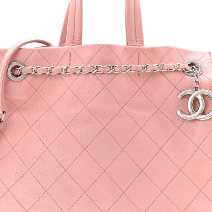 Chanel Caviar Stitched Small CC Pocket Tote Tote Pink 14 of 21