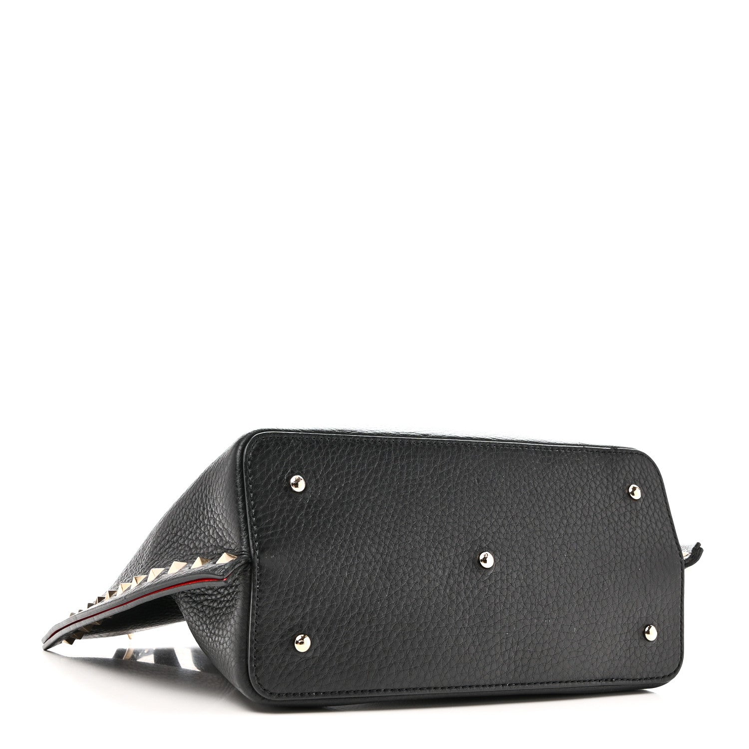 Valentino Garavani Pebbled Calfskin Small Rockstud Crossbody Tote Black 4 of 9