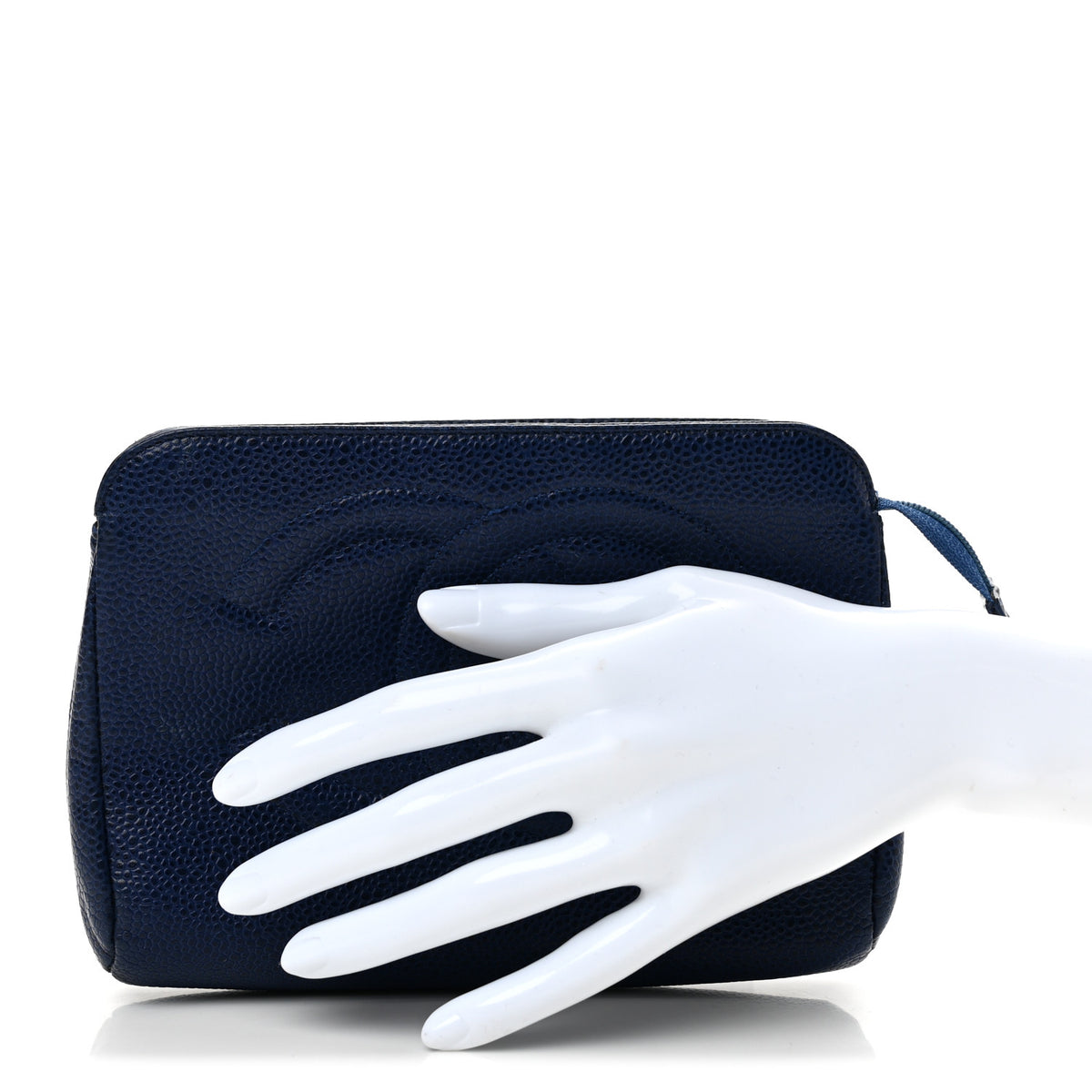 Chanel Caviar Timeless CC Cosmetic Pouch Blue 2 of 11