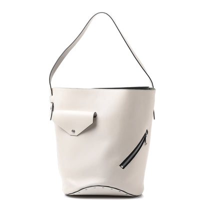 Celine Natural Calfskin Biker Bucket Shoulder Bag White 1 of 8