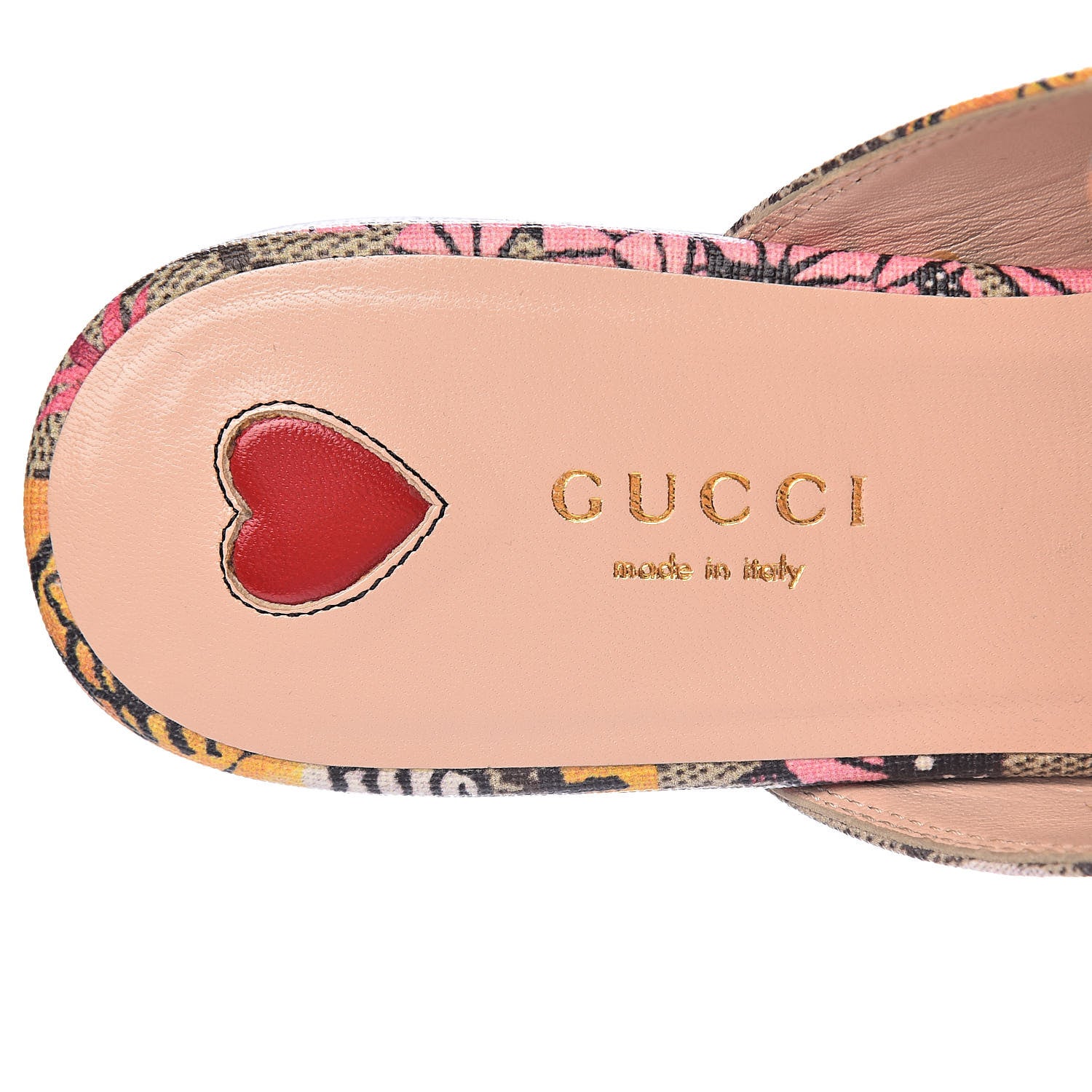 Gucci GG Supreme Monogram Bengal Womens Princetown Slippers 37 Beige Crop Pink 6 of 11