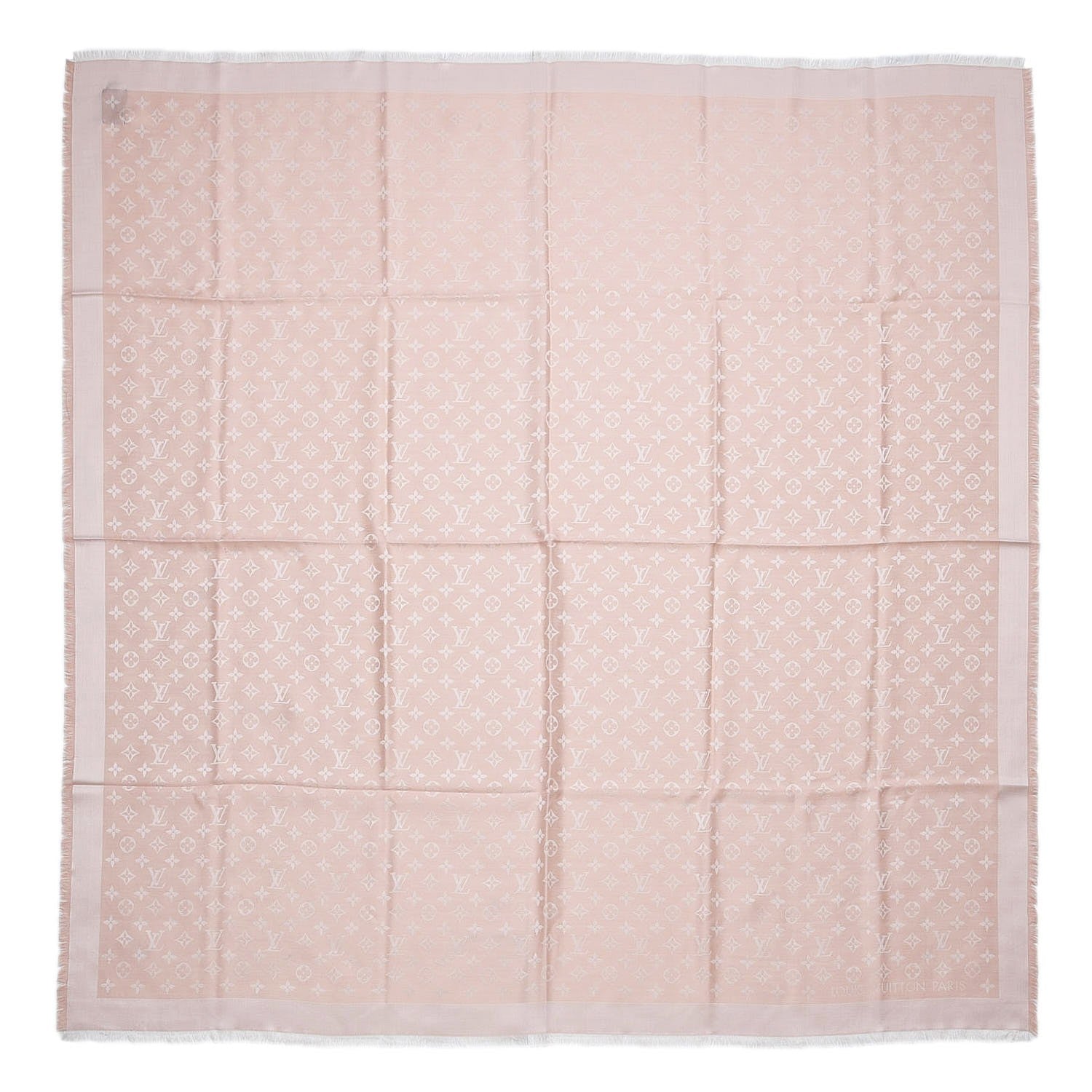 Louis Vuitton Silk Wool Monogram Denim Shawl Pink 1 of 4