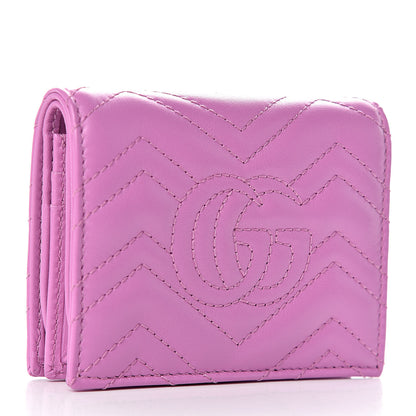 Gucci Calfskin Matelasse GG Marmont Card Case Candy Mousse 3 of 10