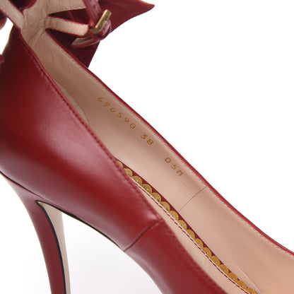 Gucci Nappa Queen Margaret Pumps 38 Hibiscus Red 8 of 8