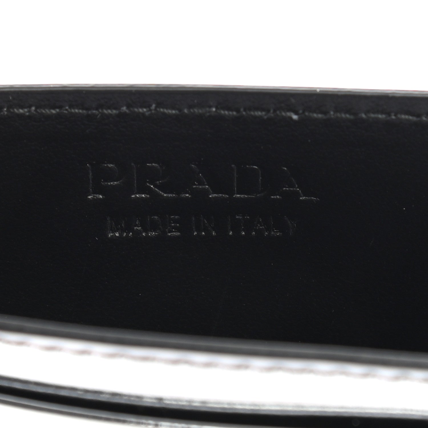 Prada Spazzolato Triangle Patterned Card Holder Argento 7 of 7