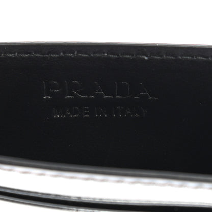 Prada Spazzolato Triangle Patterned Card Holder Argento 7 of 7