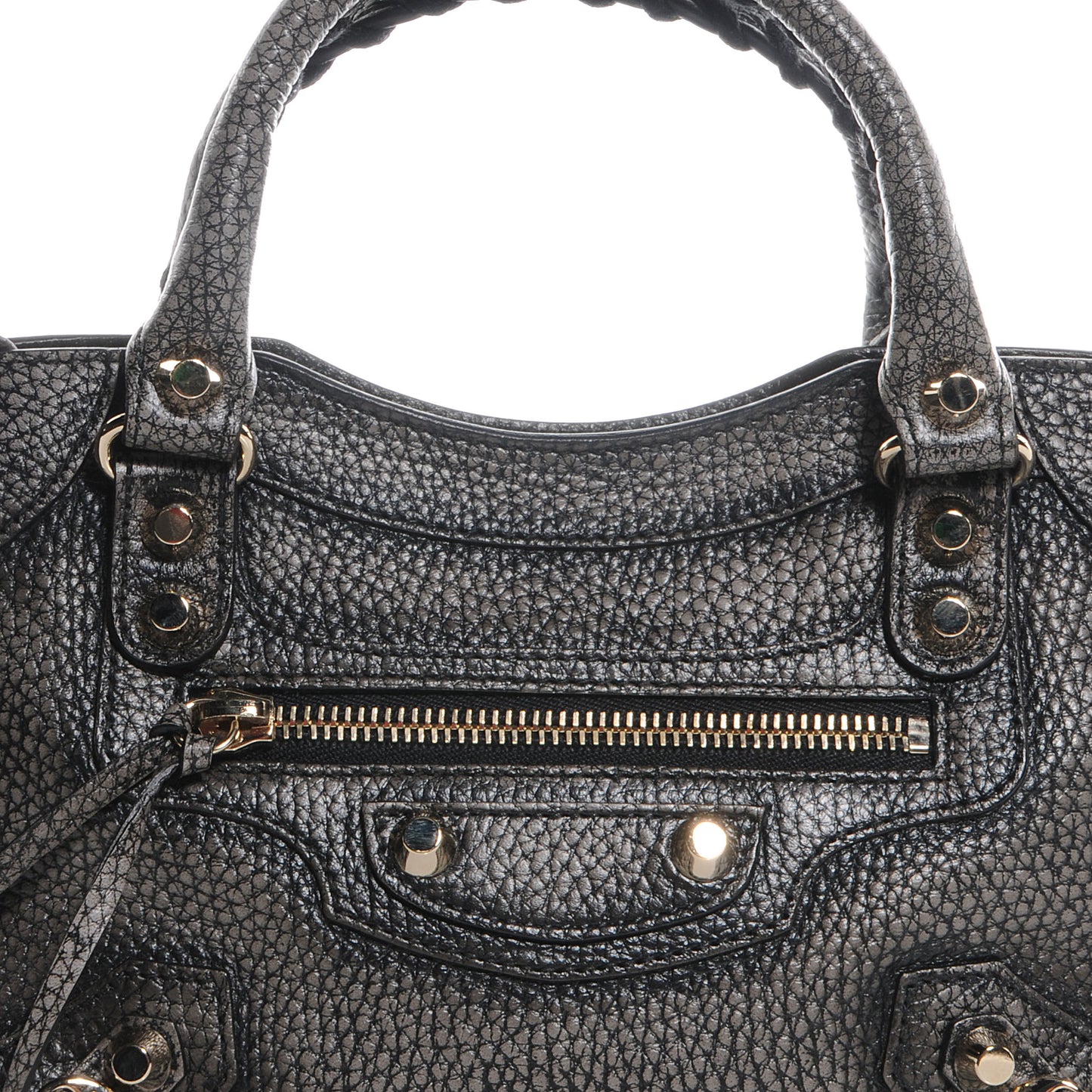 Grained Calfskin Classic Gold Hardware Mini City Ombre Grey Gradient