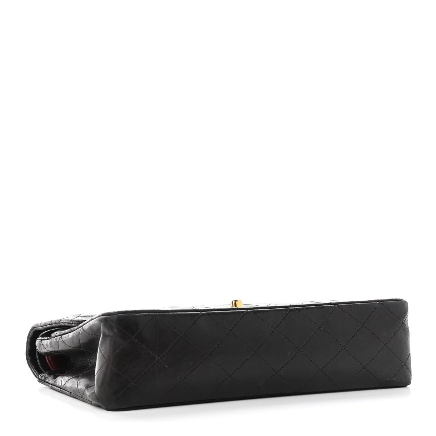 Lambskin Quilted Medium Double Flap Black