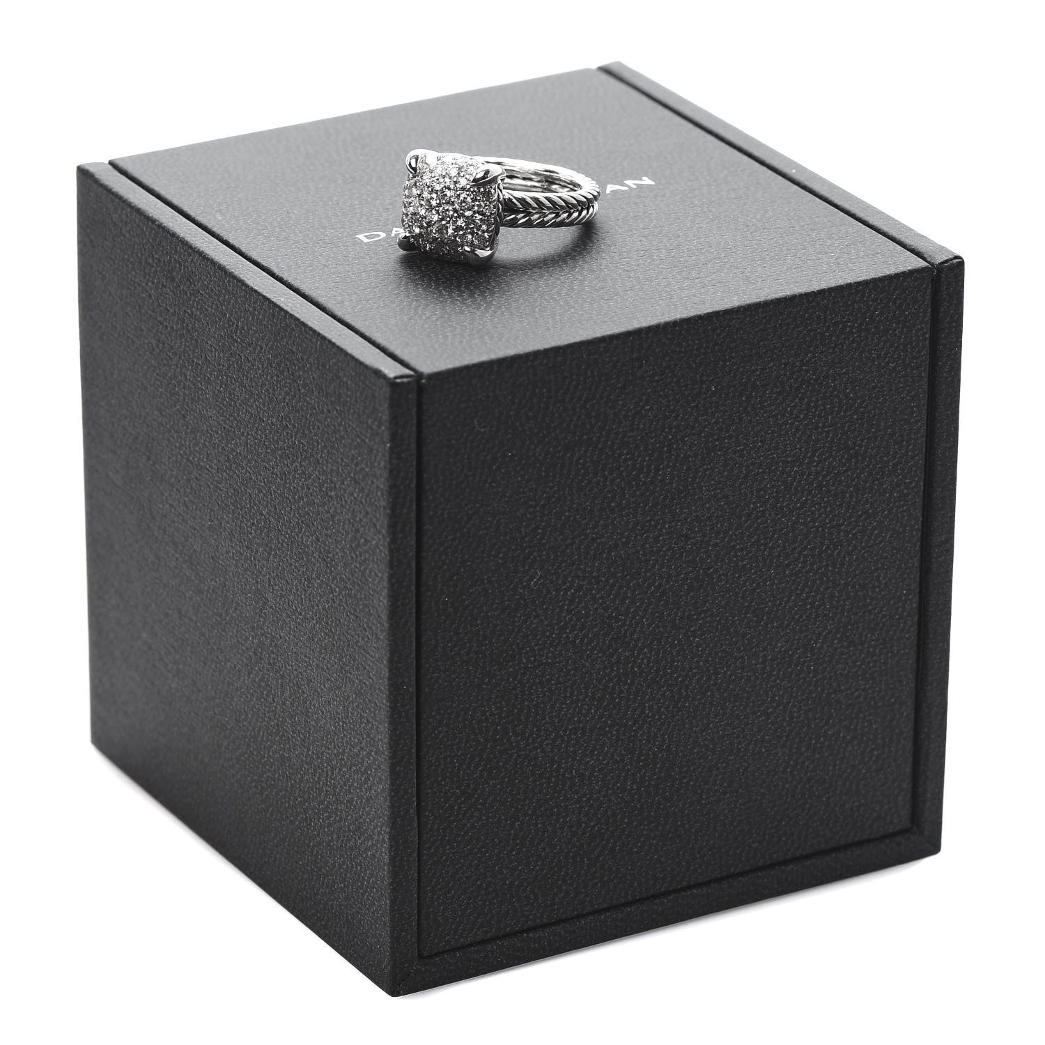 David Yurman Sterling Silver Diamond 11mm Chatelaine Pave Ring 48 4.5 6 of 6