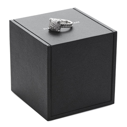 David Yurman Sterling Silver Diamond 11mm Chatelaine Pave Ring 48 4.5 6 of 6