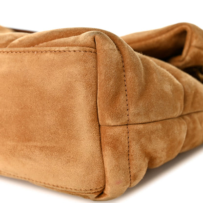 Saint Laurent Suede Calfskin Quilted Small Loulou Puffer Monogram Chain Satchel Cinnamon 10 of 10